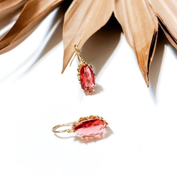 Red crystal threader earrings #970 - Picture 1 of 4